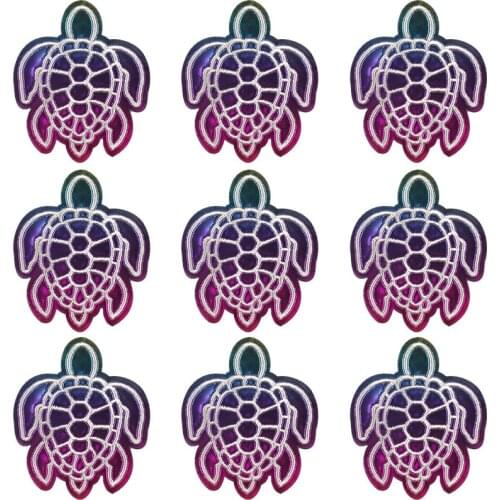 Pulaqi 10PCS Tortoise Patch Laser Material Wholesale Patches Iron On Patches For Clothing Stripe Wholesale Dropship Custom Patch