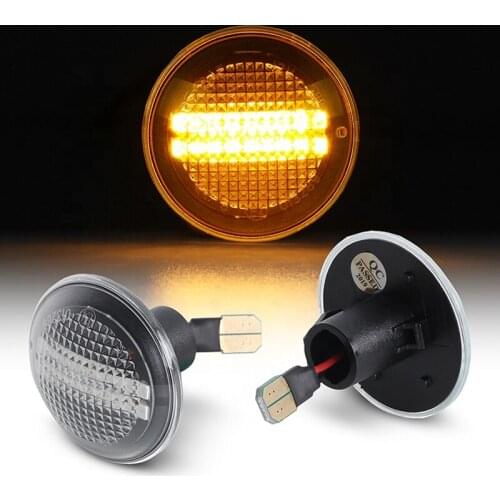 2pcs Dynamic Amber Led Side Marker Flowing Turn Signal Light Sequential Blinker Light Amber For Land Range Rover L322 02-12