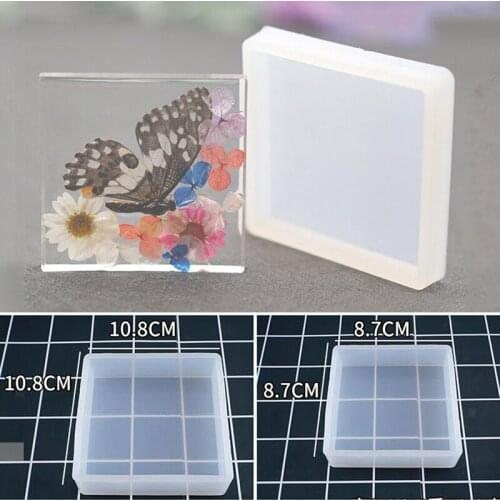 2Pcs Square Silicone Mold Clear Sugar Fondant Mould DIY Baking Chocolate Cookie Biscuits Cake Decoration Kitchen Pastry Tools