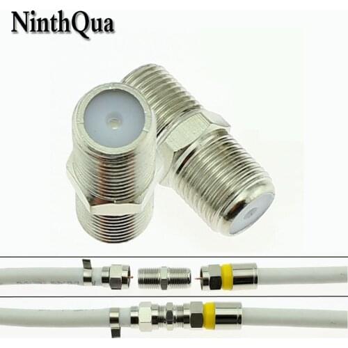 2pcs F Head TV Female to Female jack Closed-circuit Joint Plug Right Angle Antennas TV F Coaxial Plugs Adapter Connector