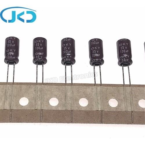 20pcs 100uF 35V NIPPON NCC KY Series 6.3*11mm 35V100uF Aluminum Electrolytic Capacitor NIPPON CHEMI CON 100UF 35V