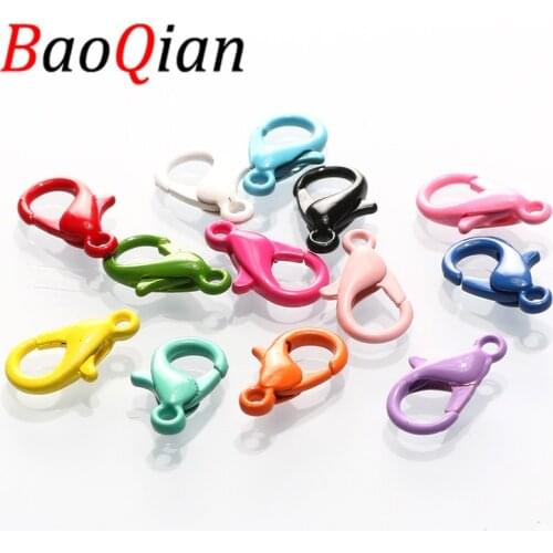 30pcs Lobster Clasp Hooks Mixed Color Necklace Bracelet End Clasps Connectors For Jewelry Making Pendant Accessories