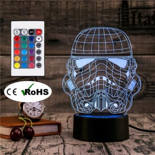 3D Led Novety Lighting Creative Gift Night Light Table Lamp Warrior Lamp Light Led Home Corridor Hotel Party Atmosphere Lights