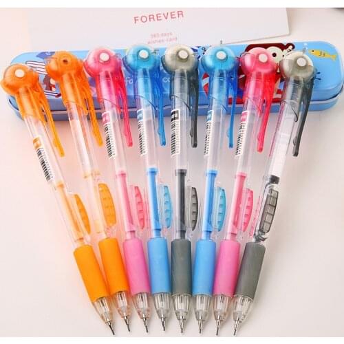 48pcs Kawaii Mechanical Pencils 0.7mm Cute Transparent Lead Pencils for School Supplies Korean Mechanical Pencils with Eraser