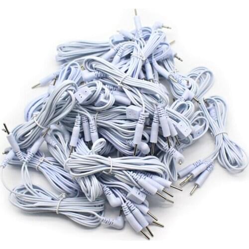 50 Pcs 2-Pin 4-Pin Electrode Lead Wires Connecting Cables For Electrode Pad TENS Pulse Therapy Massager Stimulator 2.5mm Plug