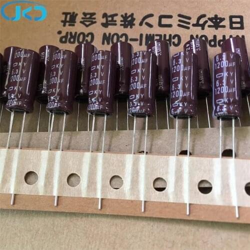 20pcs/Lot 6.3V1200uF 8*20mm High-Frequency Low-Impedance Aluminum Electrolytic Capacitor 1200uF6.3V NIPPON