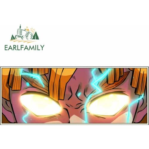 EARLFAMILY 13cm x 5.1cm Zenitsu Cool Slap Stickers Demon Slayer Anime Car Decals Bumper Laptop Motorcycle Car Accessories