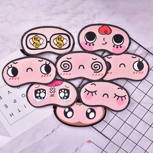Cotton Cartoon Cute Eye Cover Sleeping Mask Creative Eyepatch Sleep Mask Travel Relax Eye Band Sleeping Aid Kids Blindfold