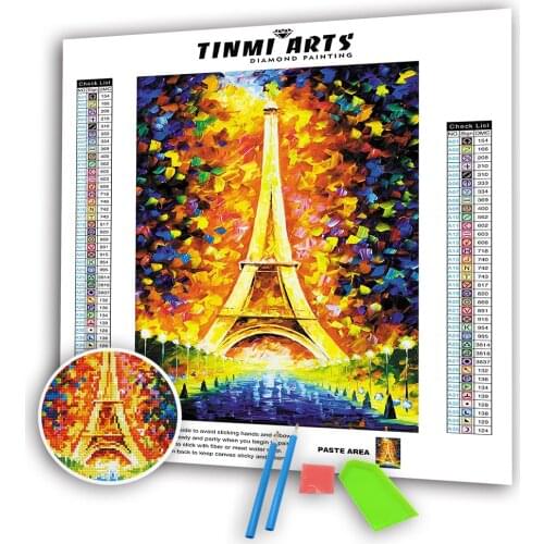 Paris Tower 5D DIY Diamond Painting Cross Stitch Full Round AB Embroidery Mosaic Pictures By Numbers Rhinestones Decoration Home