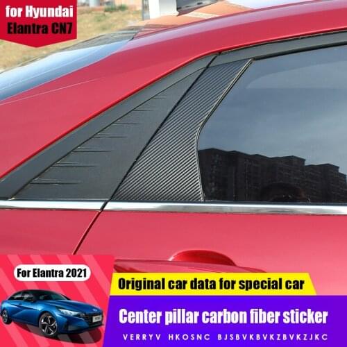 For Hyundai Elantra Avante CN7 2021 center pillar car membrane carbon fiber texture modified exterior
