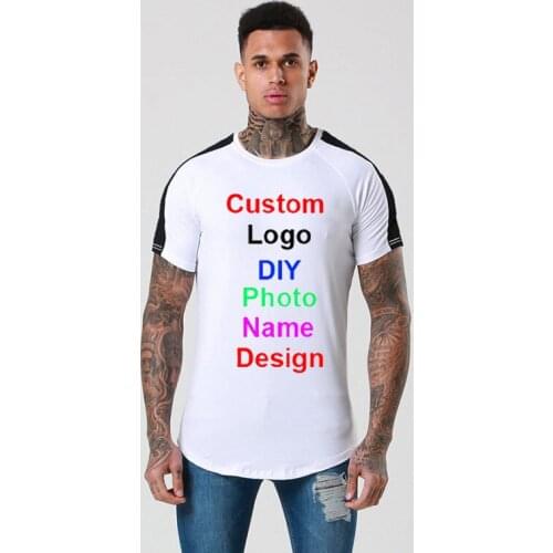 Your OWN Design Brand Logo Picture letters Custom Mens DIY Cotton T Shirt Gym Bodybuilding Short Sleeve T-Shirt Fitness Clothing