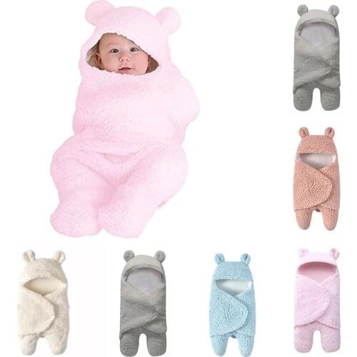 Baby Blanket New Brand Thicken Double Layer Coral Fleece Infant Swaddle Envelope Stroller Wrap For Newborn Baby Bedding Blankets