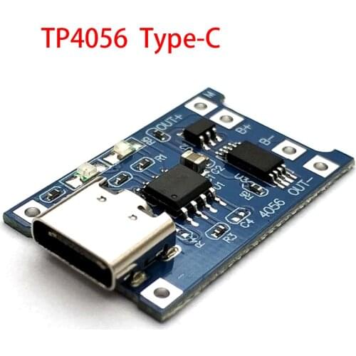 5 Pcs TP4056 Type-c USB 5V 1A 18650 Lithium Battery Charger Module Charging Board With Protection Dual Functions 1A Li-ion