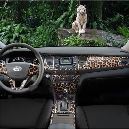 75x152cm Leopard Print Texture Car Vinyl Wrap Sticker Sheet Decals Air Release Films with Bubble Free Channel