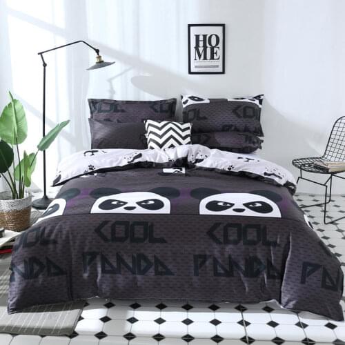 Cartoon Panda Duvet Cover Cute Comforter Bedding Set Biack Quilt Cover For Kid Gift Custom Bed Linen ping (No Pillowcase