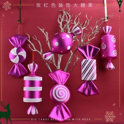 Holiday Decorations Rose Red 40CM Candy Pendant Wedding Shooting Stage Props Decoration Christmas Tree Window Ornaments