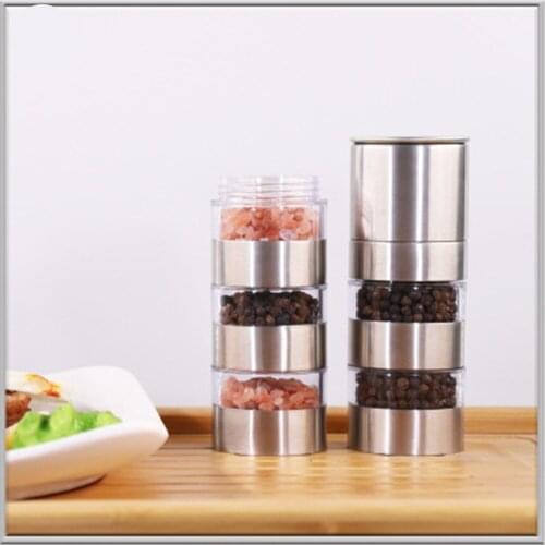 Pepper Mill Manual Salt Grinder 5 Layers Seasoning Grinders for Barbecue Spices Mills with Ceramic Grinding Core Cooking Tools