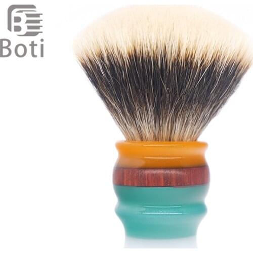 Boti Brush-Jam On The White Clouds And NC Chubby Finest Two Band Badger Hair Knot Fan Type Whole Shaving Brush Mens Beard Tool