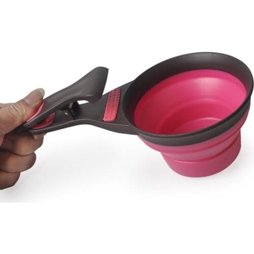 Foldable TPE pet bowl foldable grain spoon foldable grain bag water bowl measuring cup Dog Food Spoon foldable bowl