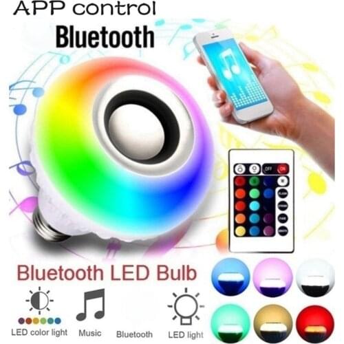 Blub Smart E27 RGB & White Bluetooth Speaker LED Bulb Light Music Wireless Led Lamp Remote Control