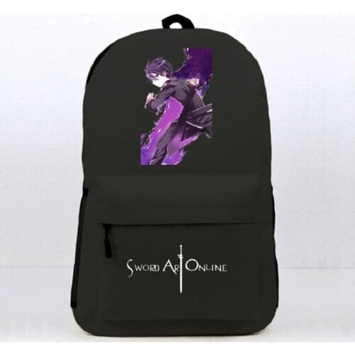 Unisex Anime Cartoon Sword Art Online Backpack Rucksack Kirigaya Kazuto Kirito Yuuki Asuna School Student Backpacks