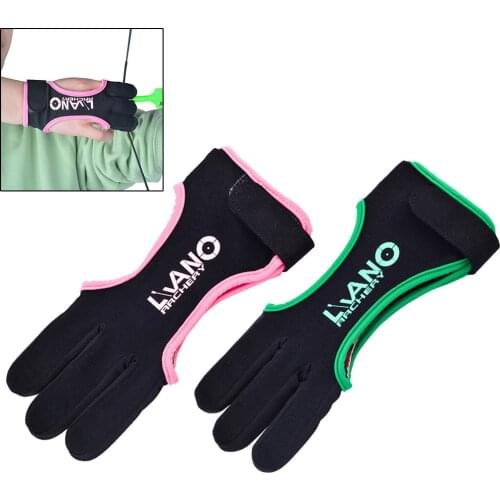 3 Fingers High Elastic Hand Guard Protective Archery Bow Shooting Glove For Recurve Compound Bow Hunting Fit LH / RH Accessory