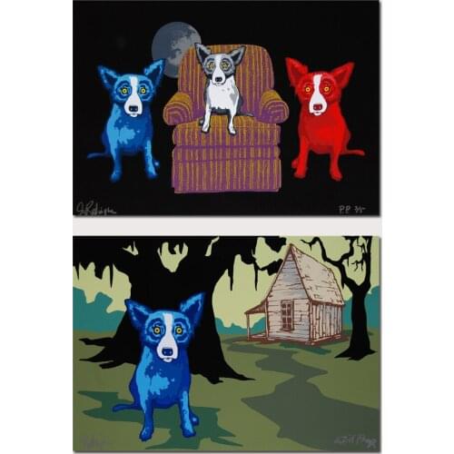 Animal Color Dog HD Canvas Print Painting Artwork Modern Home Wall Decor Painting Canvas Art HD Picture on Canvas Prints #126