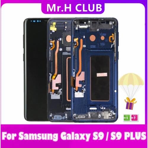 Original Super AMOLED LCD For Samsung Galaxy S9 G960 G960F S9 Plus G965 G965F Display Touch Screen Assembly Frame Replacement
