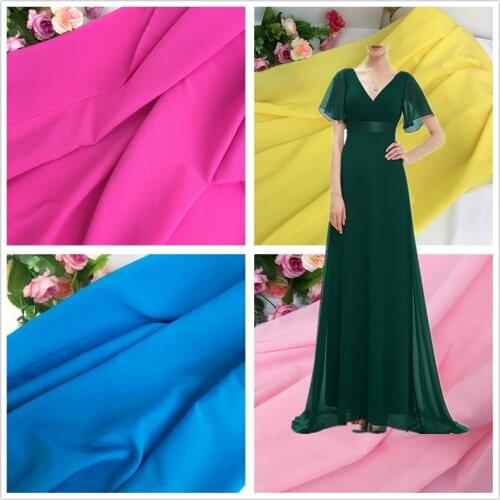 1 Meter Chiffon Fabrics Stretch For Women Dress High Quality Chiffon Cloth Fabrics 140Gram/Meter 150CM Wide