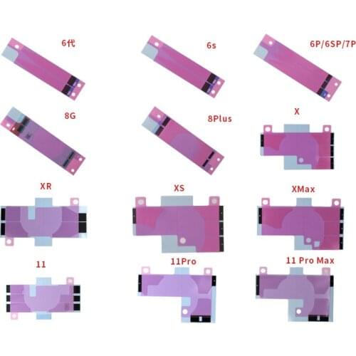10pcs/Lot Battery Adhesive Sticker For iPhone 11 Pro Max XS Max XR X 8 8P 7 7P 6S 6SP Battery Glue Tape Strip Tab Repair Part