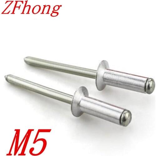 100pcs M5*8/10/12/16/20 M5 Countersunk Head Aluminum Blind Rivets Decorating Nails Flat Head Pop Aluminum Rivets