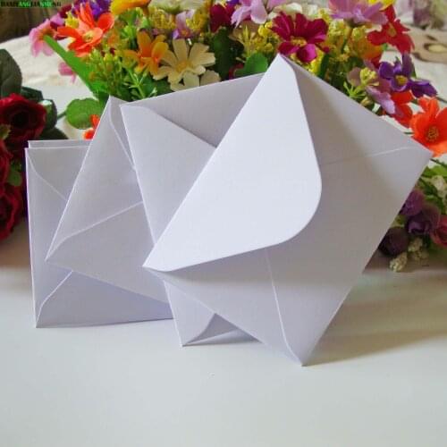 100Pcs LxW: 11x8cm white Mini Kraft Envelope Business VIP Card Small Wedding Party Invitation Card Paper Envelopes office