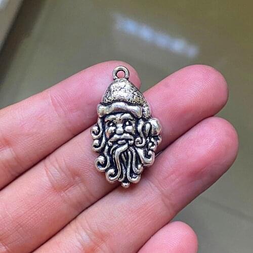 12pcs Christmas Santa Claus Gift Pendants Charms Jewelry Making DIY Mens WomenNecklace Bracelet Handmade Crafts Accessories