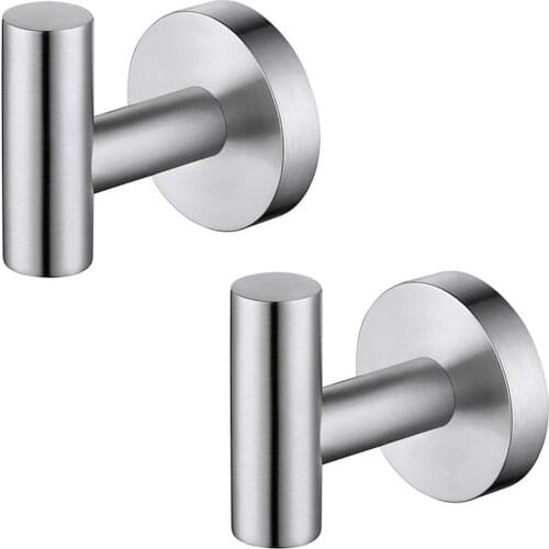 2pcs Screw-mounting Hook Bathroom Towel 304 Stainless Steel Hook Wall Mount Hook Shower Kitchen Wall Hanging Hooks