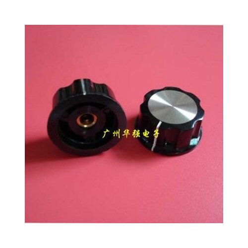 20pcs Skirted Knob A04 For Standard Pots Black D 32mm H 16mm Hole Diameter 6mm