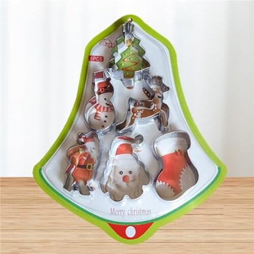 Cookie Mould Stainless Steel 6pcs Creative Christmas Biscuit Cake Chocolate DIY Baking Tools Thermostability Cookie Cutter Set