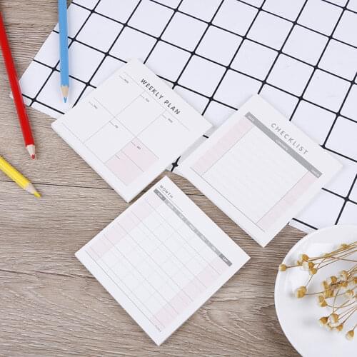 Weekly Monthly Work Planner Book Diary Memo Pad For Kids School Supplies