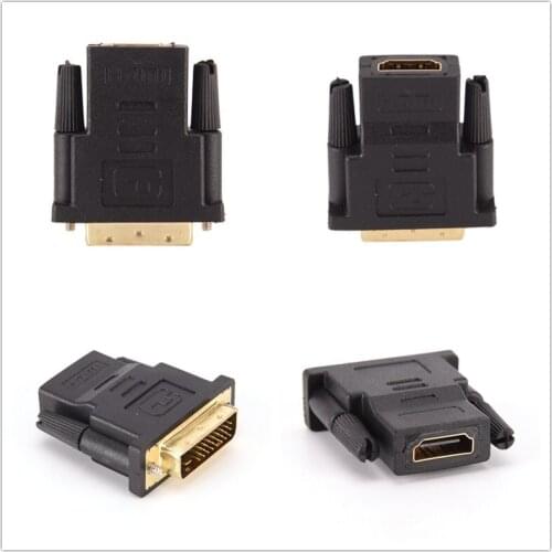 1PC DVI-D 24+1 Dual Link Male to HDMI Female Adapter Converter Connector for PC PS3 Projector TV Box