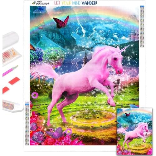 Broderie diamant 5D Diamond Painting Animal Unicorn Full Drill Diamond Mosaic Horse Picture Embroidery Art Home Decor cuadros