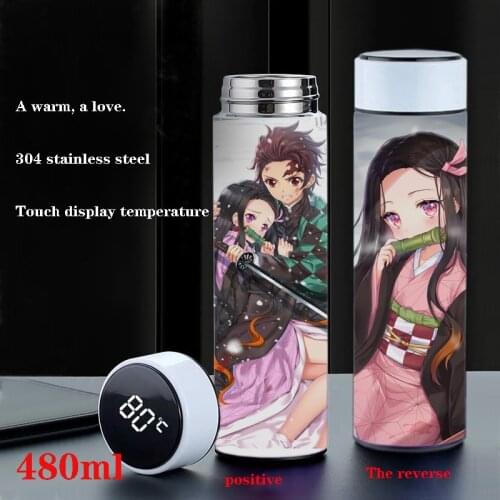 Anime Demon Slayer Print.304 Stainless Steel Inner Thermos Cup with Intelligent Display Temperature