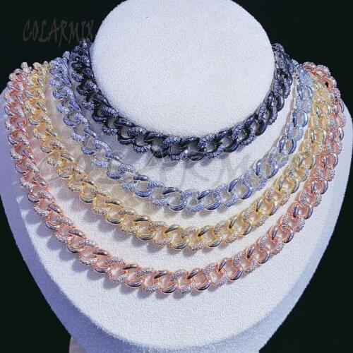 1 meter Big Flat chain High quality all clear zircon stone chain necklace luxury necklace accessories for jewelry making 50752