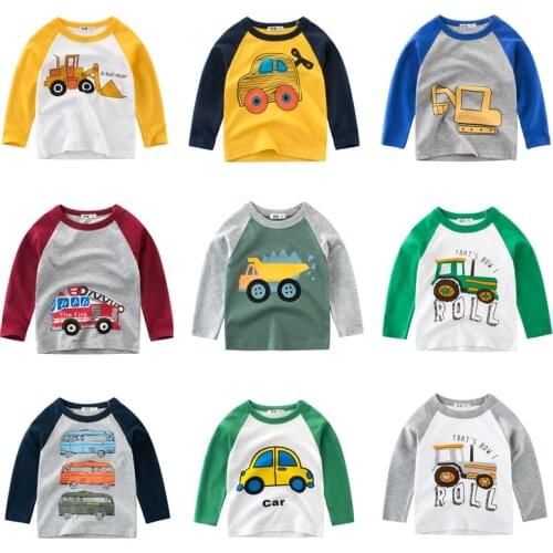 Cartoon Style Long Sleeve Children T-shirts 2019 Autumn Girls & Boys Cotton Tops Tees Clothes Kids Sweatshirts For Boys