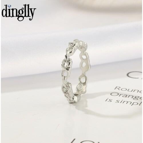 Dinglly Fashion Weaving Entangle Heart Silver Color Rings For Women Men Girls Engagement Ring Lovers Couple Jewelry Gifts