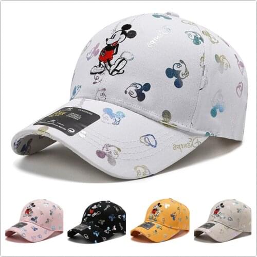 Disney Mickey Four Seasons Baseball Cap New Anime Mens and Womens Casual Caps Cartoon Fashion Breathable Embroidered Sun Hat