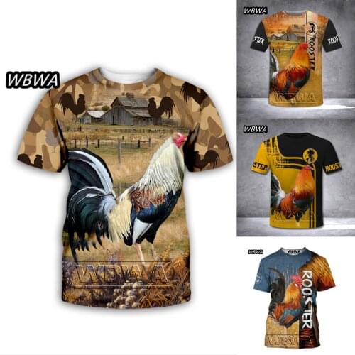 Men for women 3D Printed t shirts rooster t-shirt tees shorts sleeve Harajuku Apparel hip hop summer streetwear style