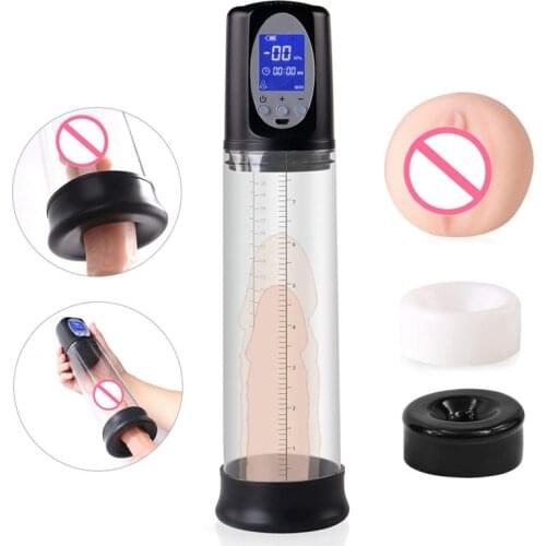 Electric Penis Pump Sex Toy for Men Adult Male Masturbator Penis Extender Penile Vacuum Pump Penis Enlargement Enhancer Exercise
