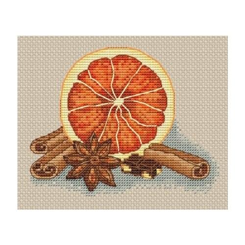 HH MM Counted Cross Stitch Kit Decorating Orange and star anise Handmade Needlework For Embroidery 14ct Cross Stitch