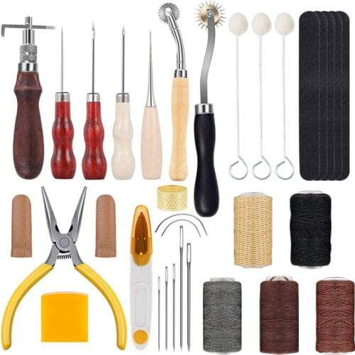 Leather Sewing Tools Basic Leather Tool Kit DIY Sewing Leather Craft Tool Kit Accessories Hand Sewing Stitching