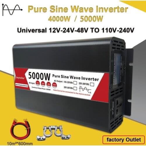 Pure Sine Wave Inverter 12v 220v 4000W 5000W DC 12V 24V 48V To AC 220V Converter Solar Car Power Inverter Transformer LED