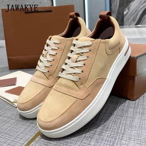 Autumn New Men Sneakers Round Toe Thick Sole Flat Casual Shoes Lace Up Flat Platform Outdoor Footwear Comfort Men Tennis Shoes